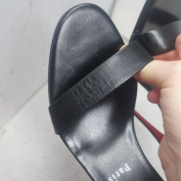 Christian Louboutin O Marylin Leather Black Strappy Heel Sandal - Picture 11 of 12